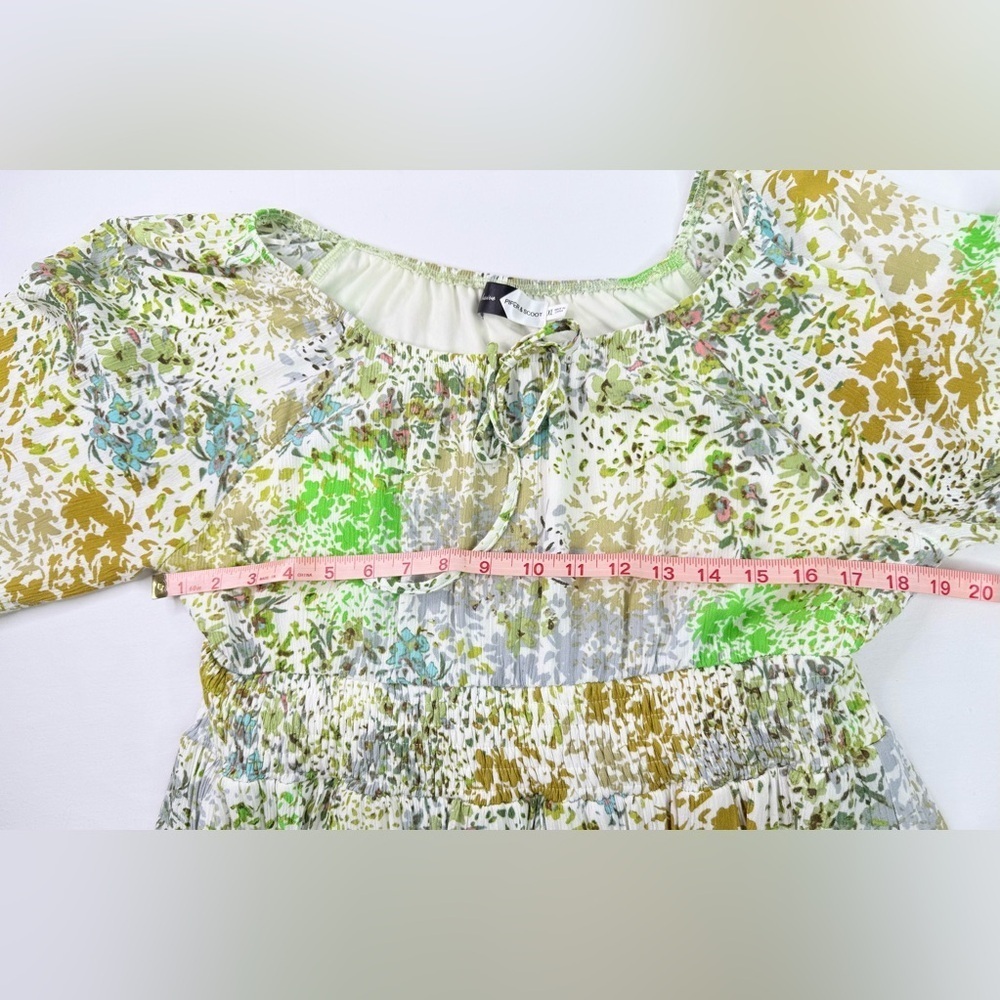 Piper & Scoot Floral Peasant Top Maxi Dress XL Long Sleeve Size XL - Picture 9 of 9